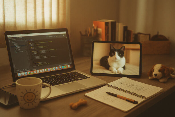 Ejemplo de publicacion mostrando Digital Photo Frame App en la oficina